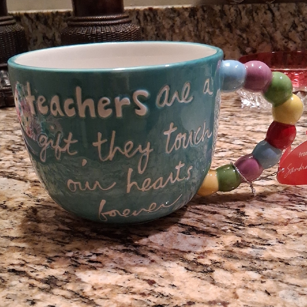 Sandra Magsamen Teacher Mug with Beaded Handle NWT